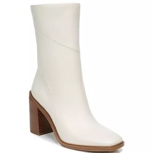 Franco Sarto Cream Heeled Boots